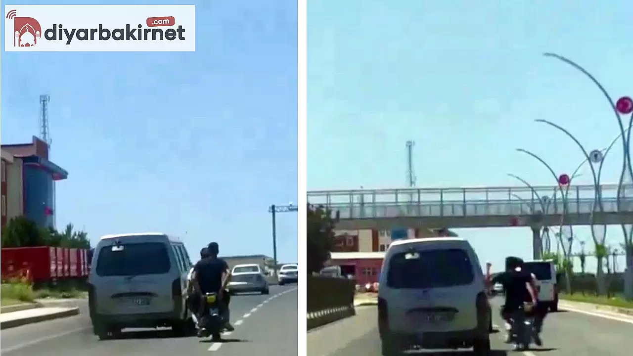 Trafikte araç sürücüsüne saldıranlar şaşkına çevirdi!