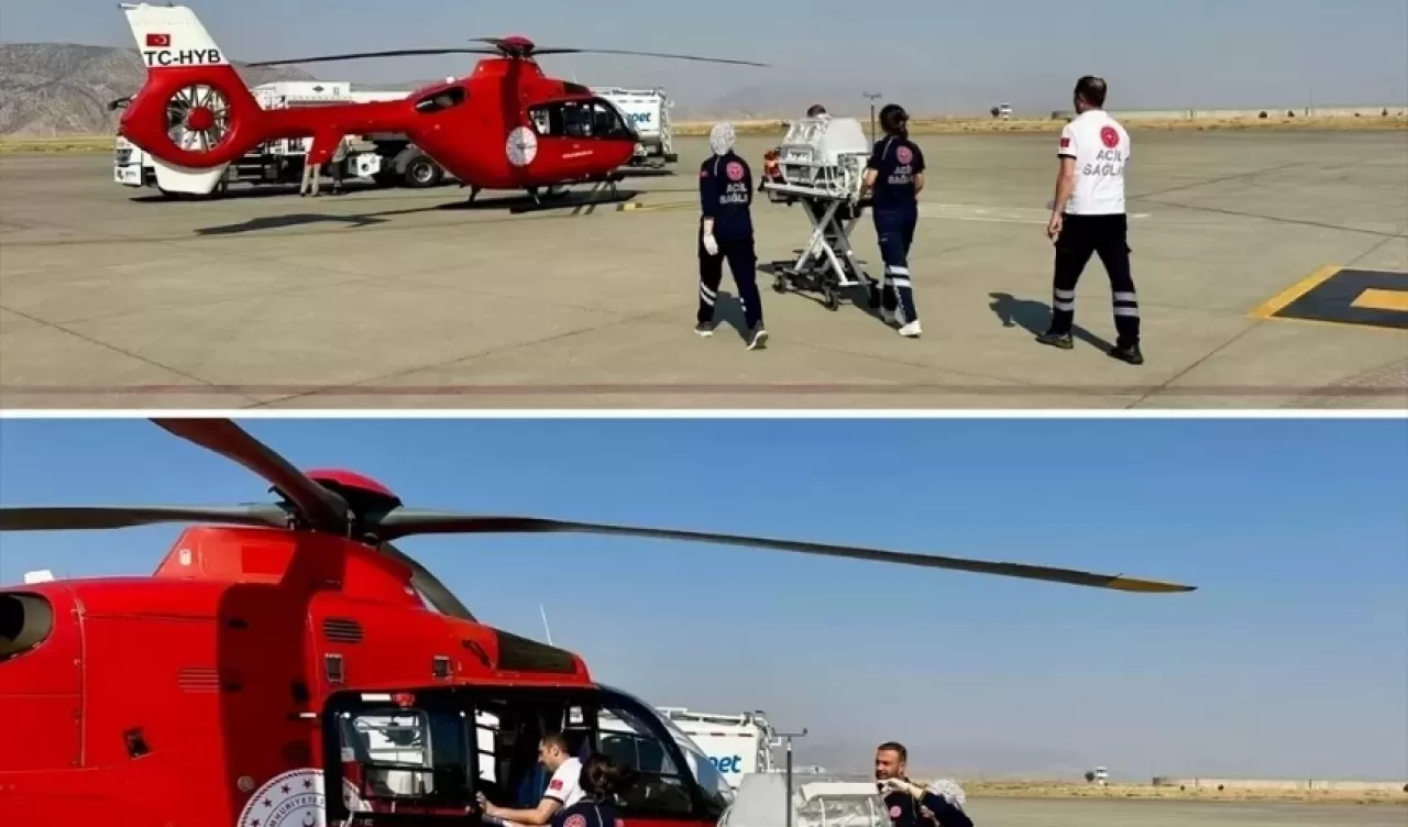 Şırnak Cizre’de Doğan Bebek, Ambulans Helikopterle Diyarbakır’a Sevk Edildi