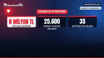 Mardin'de 8 milyonluk kaçak ürün