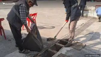 Eğil'de sağanak öncesi ızgaralar temizlendi