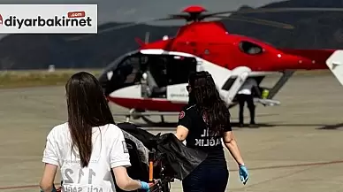 Ambulans helikopter yaşlı hasta için havalandı