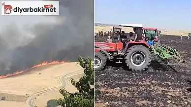 Yangınında yüzlerce dönüm ekin kül olurken, çiftçiler büyük zarar gördü