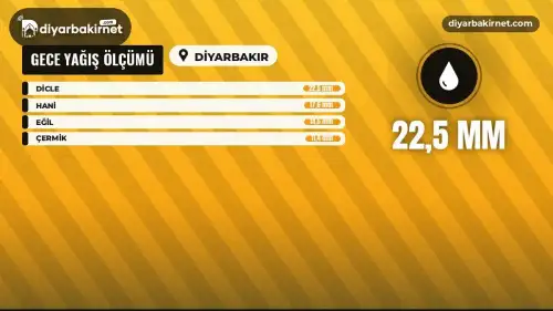 Gece en çok yağış Dicle'ye düştü