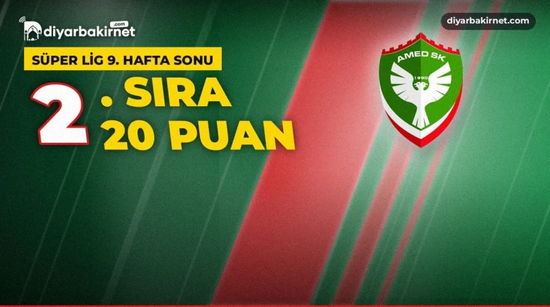 Amedspor 9. haftayı ikinci sırada kapattı
